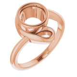 18K Rose 7 mm Round Ring Mounting