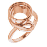 14K Rose 10 mm Round Ring Mounting