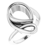 10K White 12x8 mm Pear Ring Mounting