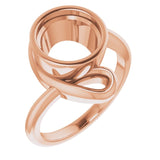 10K Rose 9 mm Round Ring Mounting