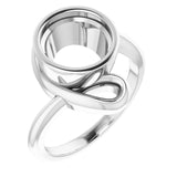 18K White 9 mm Round Ring Mounting