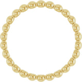 18K Yellow Gold Beaded Stackable Ring