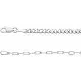 2,7 mm lange Kette aus Sterlingsilber im Büroklammer-Stil