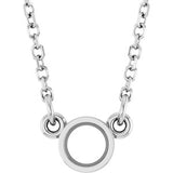 Sterling Silver 3.4 mm Round Bezel-Set Solitaire 18" Necklace Mounting