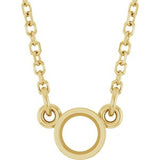 14K Yellow 3.4 mm Round Bezel-Set Solitaire 18" Necklace Mounting