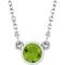Rhodium-Plated Sterling Silver Imitation Peridot Solitaire 16