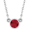14K White Natural Ruby Solitaire 16