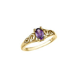 14K Yellow February Imitation Birthstone Ring