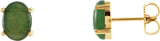 Oval 4-Prong Cabochon Earrings