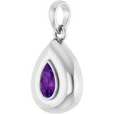 Platinum Natural Amethyst Solitaire Charm/Pendant