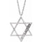 14K White Personalized Imitation Diamond Star of David 18
