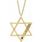 10K Yellow Personalized Imitation Blue Sapphire Star of David 18