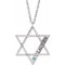 14K White Personalized Imitation Blue Zircon Star of David 18