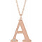 14K Rose Gold-Plated Sterling Silver Engravable Imitation Diamond Initial A 18