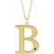 14K Yellow Gold-Plated Sterling Silver Engravable Imitation Alexandrite Initial B 18