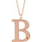 14K Rose Gold-Plated Sterling Silver Engravable Imitation Citrine Initial B 18