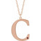 14K Rose Gold-Plated Sterling Silver Engravable Imitation Mozambique Garnet Initial C 18