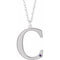 10K White Engravable Imitation Amethyst Initial C 18