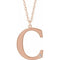 14K Rose Engravable Imitation Diamond Initial C 18