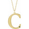 10K Yellow Engravable Imitation Peridot Initial C 18