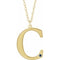 14K Yellow Gold-Plated Sterling Silver Engravable Imitation Blue Sapphire Initial C 18