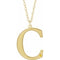 14K Yellow Engravable Imitation Citrine Initial C 18