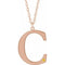 14K Rose Engravable Imitation Citrine Initial C 18