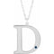 10K White Engravable Imitation Blue Sapphire Initial D 18