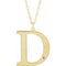 14K Yellow Gold-Plated Sterling Silver Engravable Imitation Pink Tourmaline Initial D 18
