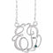 Rhodium-Plated Sterling Silver 20 mm 2-Initials Imitation Alexandrite Script Monogram 18