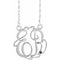14K White 20 mm 2-Initials Imitation Amethyst Script Monogram 18