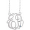 10K White 20 mm 2-Initials Imitation Aquamarine Script Monogram 18