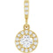 14K Yellow Gold 1/5 CTW Natural Diamond Halo-Style Pendant