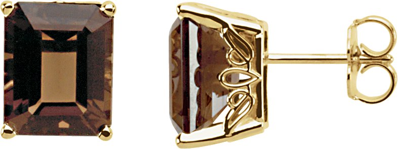 Emerald 4-Prong Scroll Setting® Stud Earrings