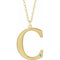 10K Yellow Engravable Imitation Blue Zircon Initial C 18