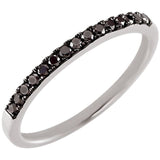 14K White 1/5 CTW Black Diamond Band