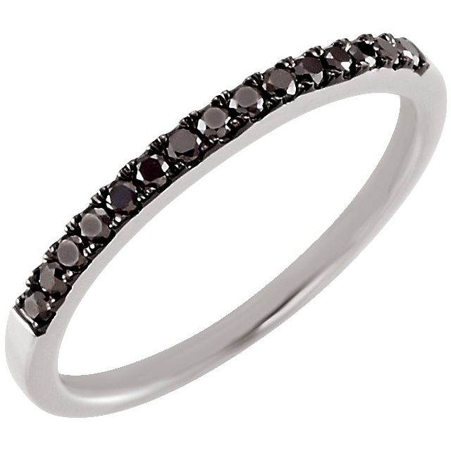 14K White 1/5 CTW Black Diamond Band