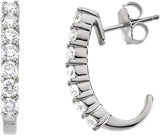 Accented J-Hoop Earrings
