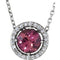 14K White Natural Pink Tourmaline & .05 CTW Natural Diamond Halo-Style 16