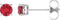 14K White Gold 4 mm Lab-Grown Ruby Earrings