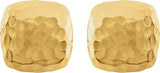 14K Yellow Gold Hammered Square Earrings