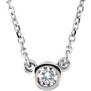 14K White Forever Brilliant Moissanite 16" Necklace