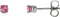Sterling Silver Imitation Pink Tourmaline Youth Earrings