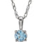 14K White 3 mm Imitation Aquamarine Youth Solitaire 14