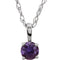 Sterling Silver 3 mm Imitation Amethyst Youth Solitaire 14