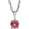 14K White 3 mm Imitation Pink Tourmaline Youth Solitaire 14