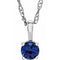 Sterling Silver 3 mm Imitation Blue Sapphire Youth Solitaire 14