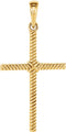 14K Yellow Gold 25.4x16.2 mm Rope Cross Pendant