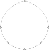 14K White Gold 1/2 CTW Lab-Grown Diamond 5-Station 18" Necklace