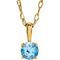 14K Yellow 3 mm Imitation Blue Zircon Youth Solitaire 14